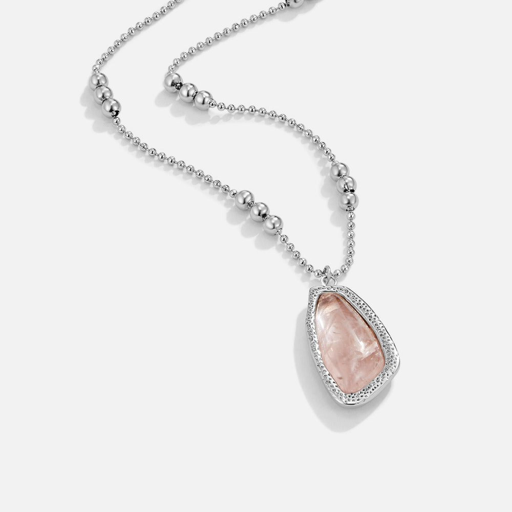 Pale Glow Teardrop Pendant Necklace