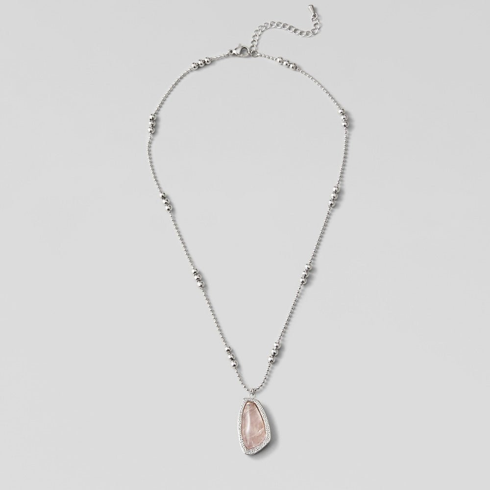 Pale Glow Teardrop Pendant Necklace
