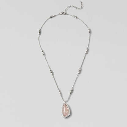 Pale Glow Teardrop Pendant Necklace