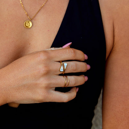 Mother of Pearl Inlay Fine Band Ring