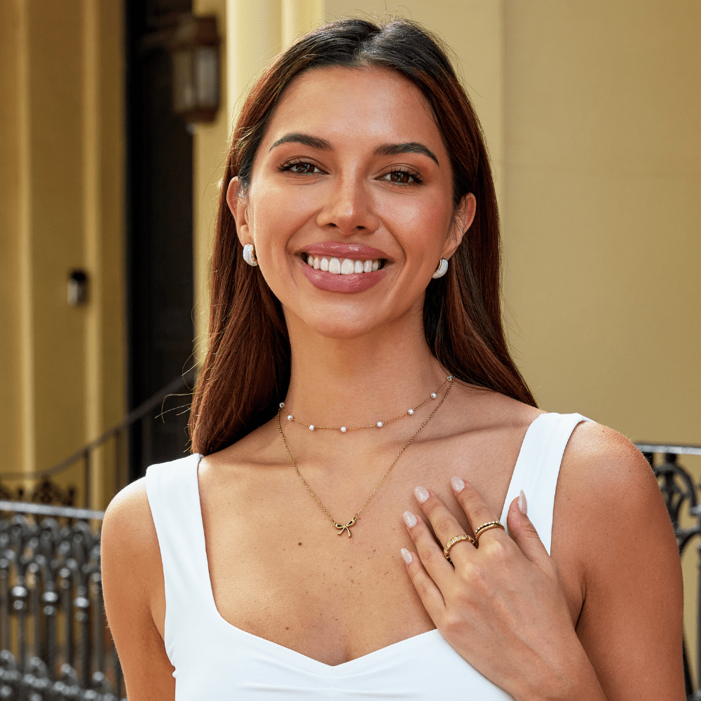 Shimmering Mother-of-Pearl Half Hoop Earrings