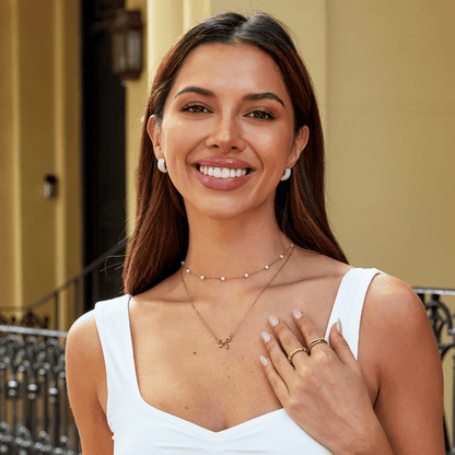 Shimmering Mother-of-Pearl Half Hoop Earrings