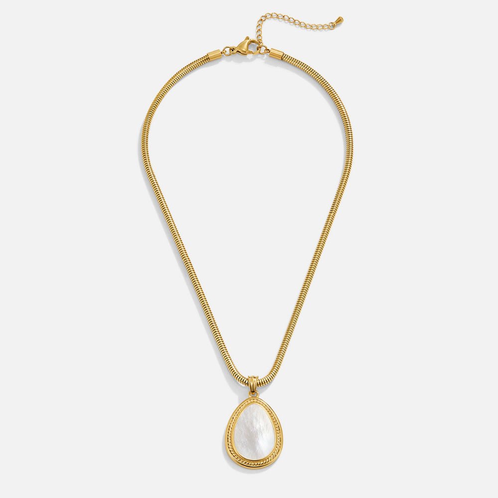 Mother of Pearl Teardrop Pendant Necklace