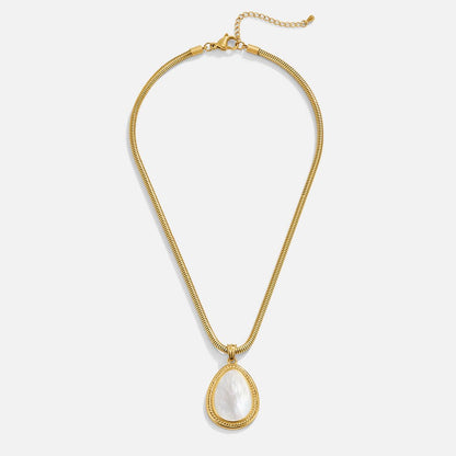 Mother of Pearl Teardrop Pendant Necklace