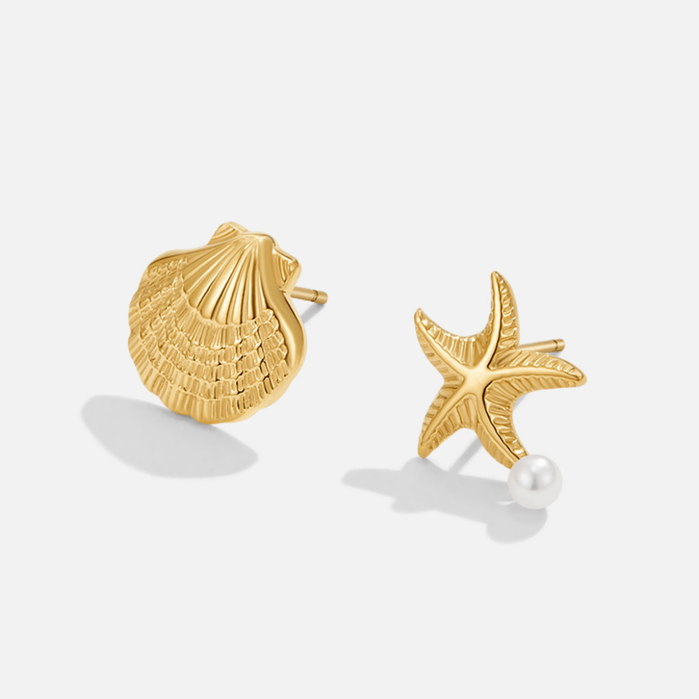 Naia Seaside Shell Gold-Tone Drop Earrings