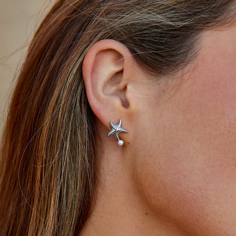 Naia Seaside Shell Silver-Tone Drop Earrings