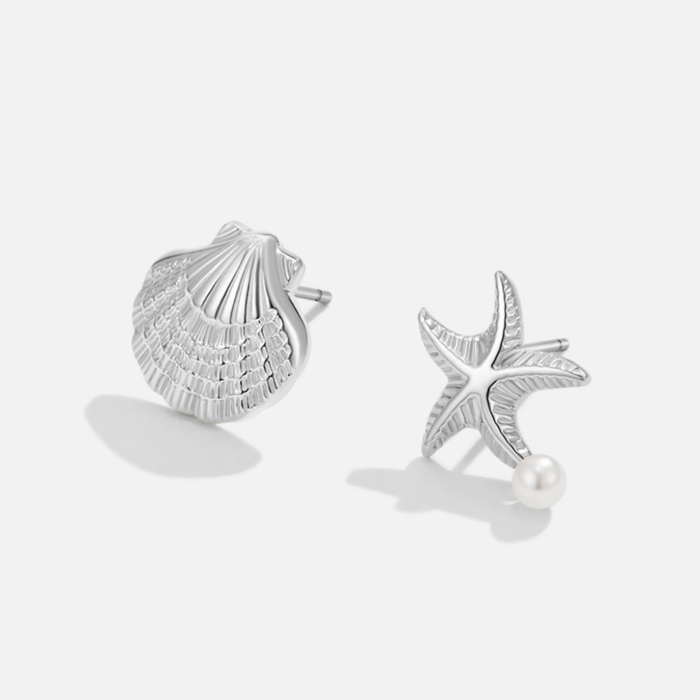 Naia Seaside Shell Silver-Tone Drop Earrings
