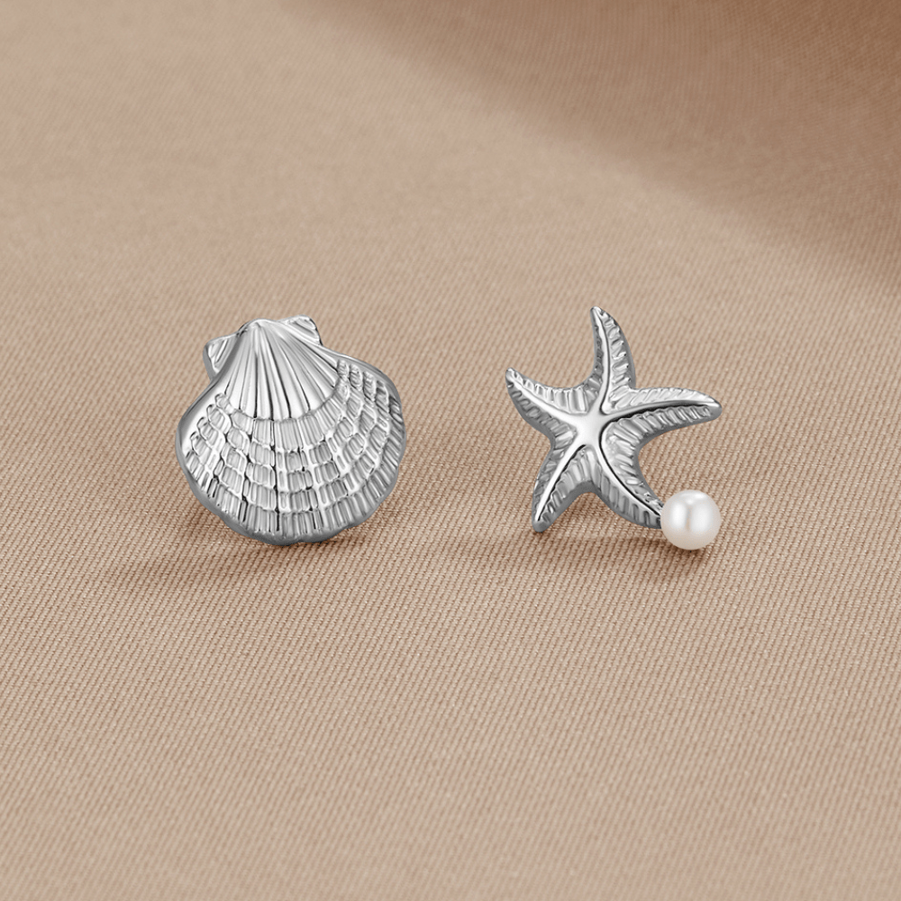Naia Seaside Shell Silver-Tone Drop Earrings