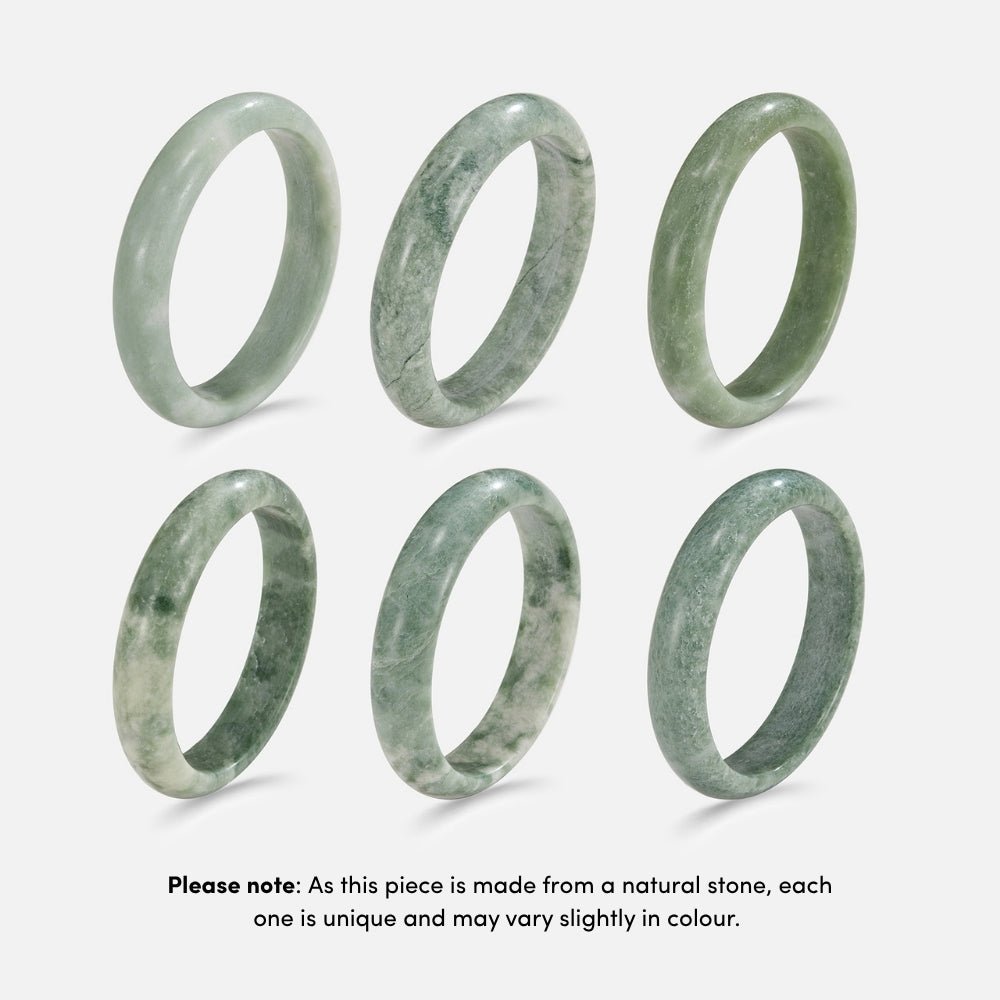Pale Jade Green Stone-Look Rounded Bangle