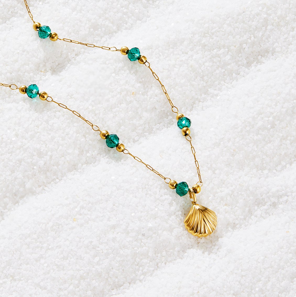 Nerissa Coastal Shell Charm Gold-Tone Necklace