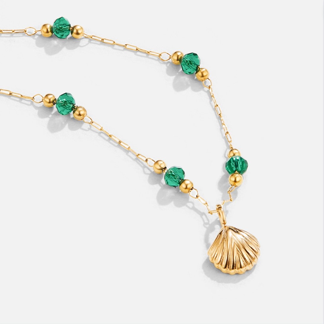 Nerissa Coastal Shell Charm Gold-Tone Necklace