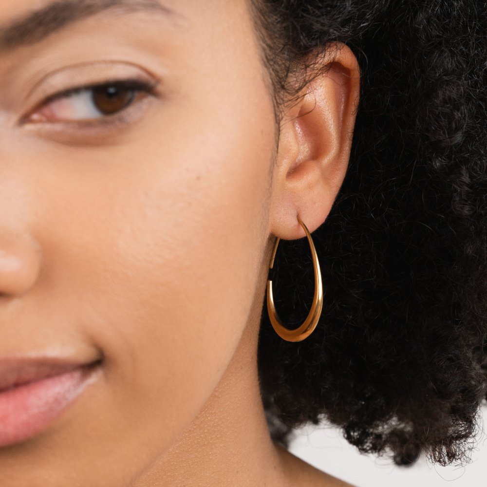 Nica Everyday Rounded Gold-Tone Hoop Earrings