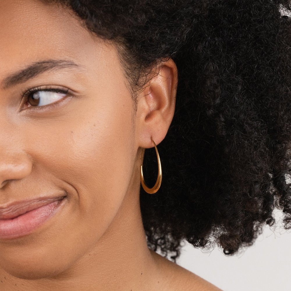 Nica Everyday Rounded Gold-Tone Hoop Earrings