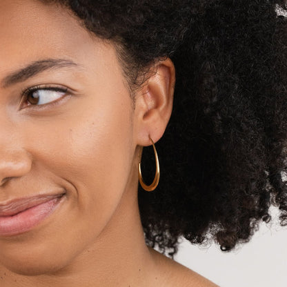 Nica Everyday Rounded Gold-Tone Hoop Earrings
