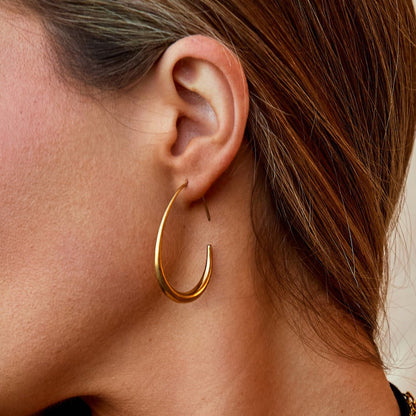 Nica Everyday Rounded Gold-Tone Hoop Earrings