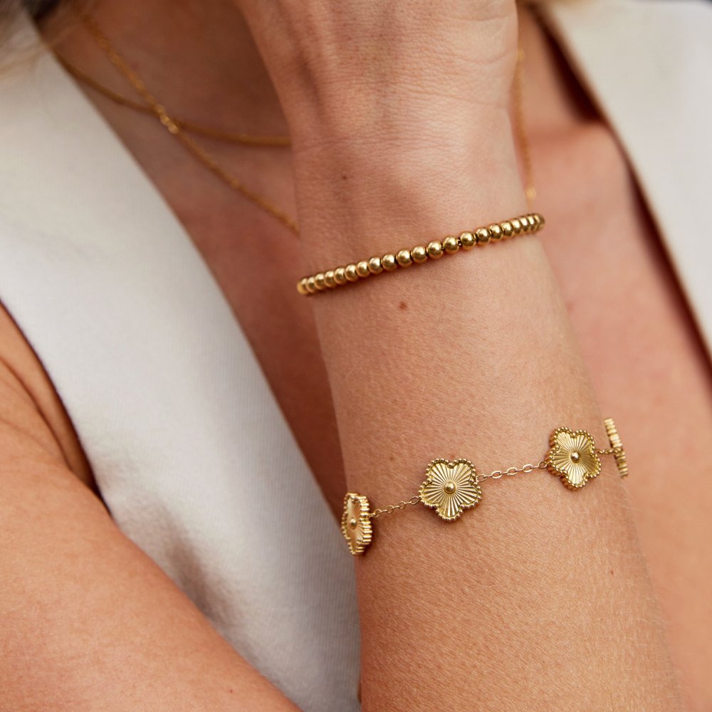 Niloya Fine Beaded Slim Gold-Tone Bracelet