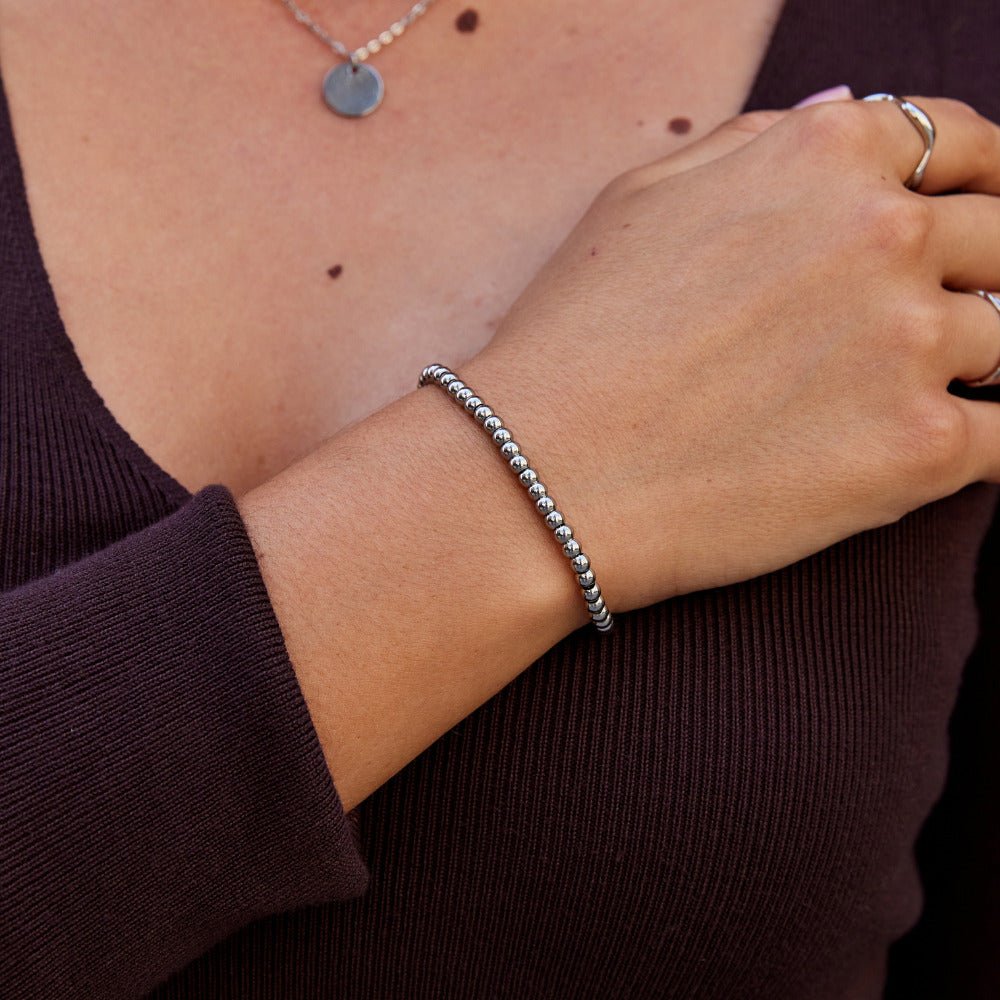 Niloya Small Bead Silver-Tone Bracelet