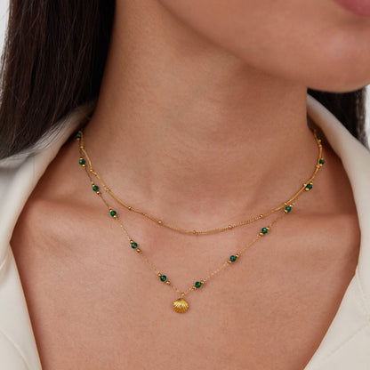 Niyah Tiny Bead Gold-Tone Fine Chain Necklace