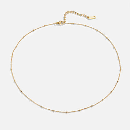 Niyah Tiny Bead Gold-Tone Fine Chain Necklace