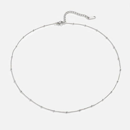 Niyah Tiny Bead Silver-Tone Chain Necklace
