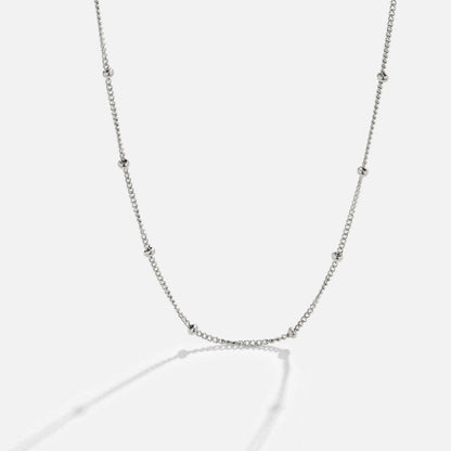 Niyah Tiny Bead Silver-Tone Chain Necklace