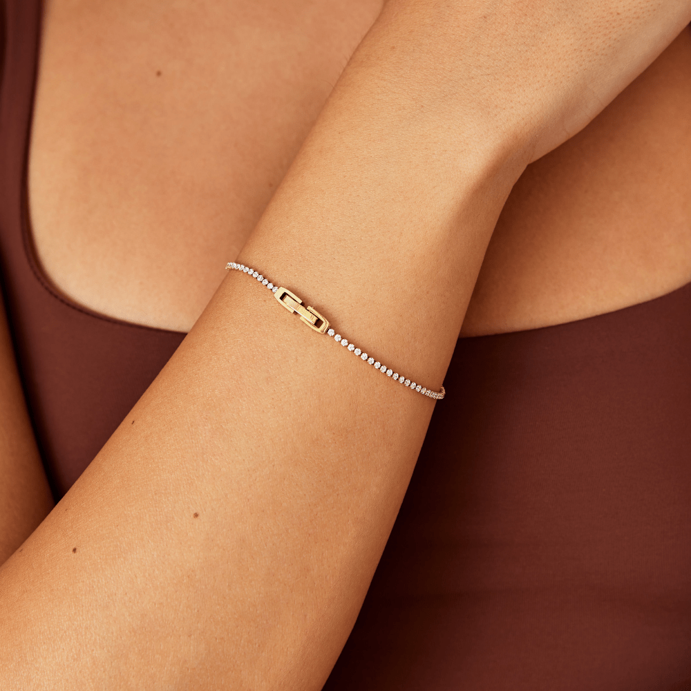 Niyah Pale Crystal Gold-Tone Band Bracelet
