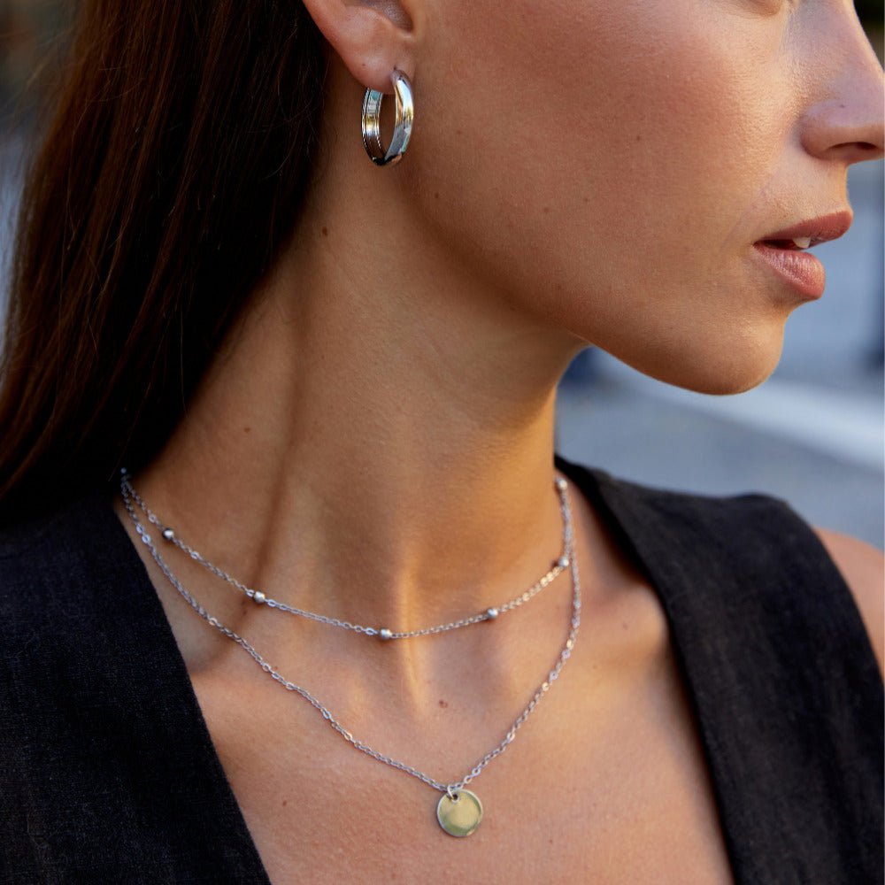 Nona Everyday Silver-Tone Hoop Earrings