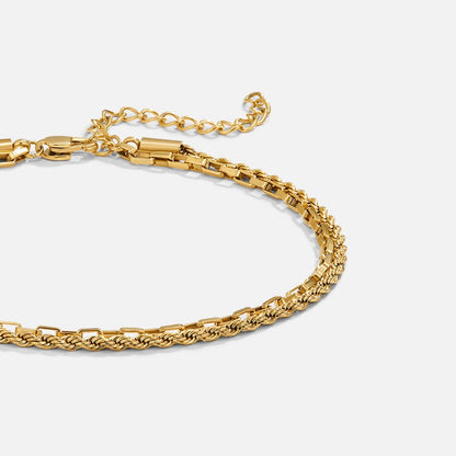 Nora Double Box Chain Anklet
