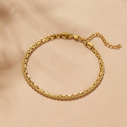Nora Double Box Chain Anklet