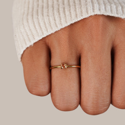 November Birth Month Gold-Tone Slim Ring