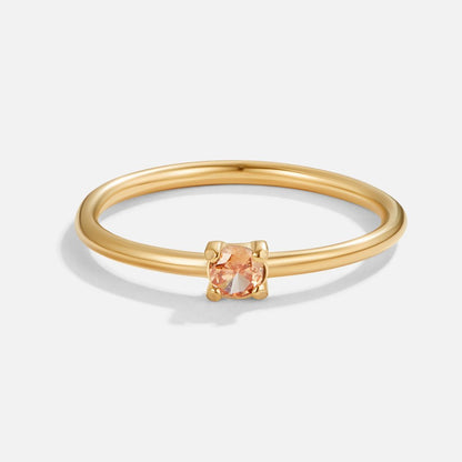 November Birth Month Gold-Tone Slim Ring
