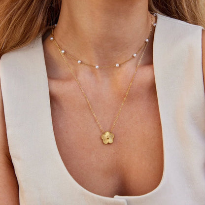 Nura Pearl-Effect Bead Gold-Tone Necklace