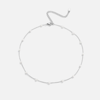 Nura Pearl-Effect Bead Silver-Tone Necklace