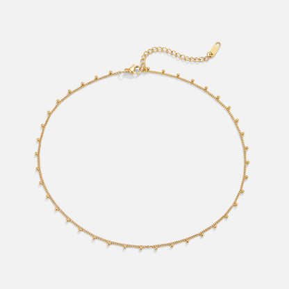 Nylah Small Bead Detail Slim Chain Necklace