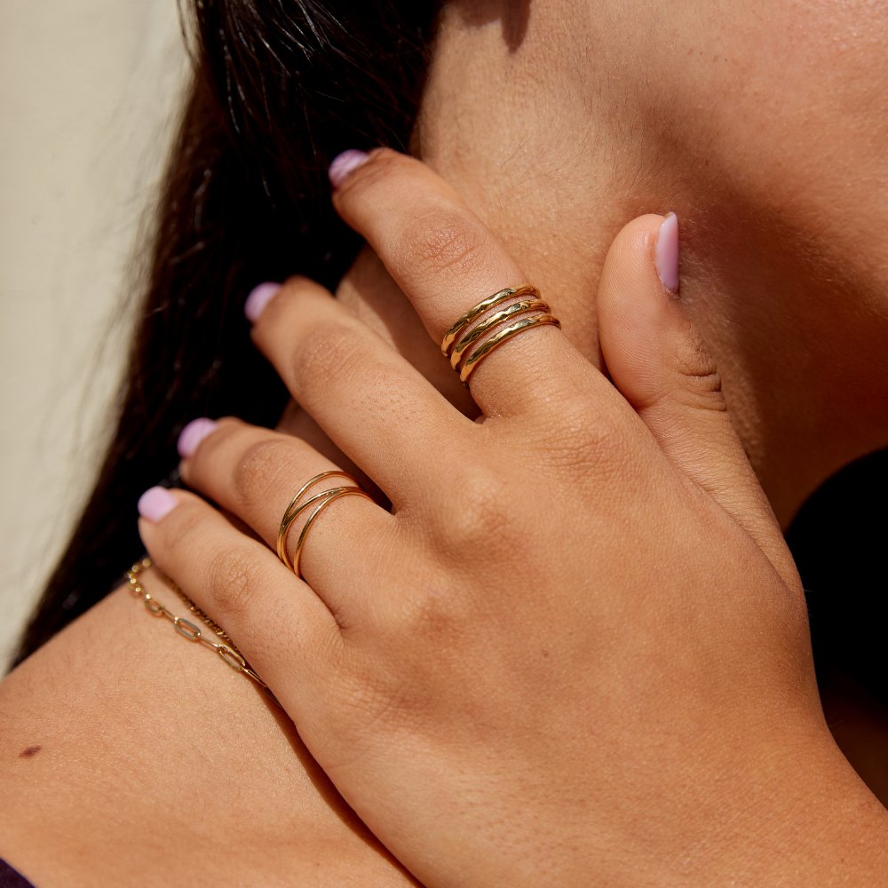 Ohio Stacked Multi-Band Ring in Gold-Tone
