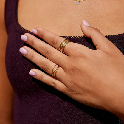 Ohio Stacked Multi-Band Ring in Gold-Tone