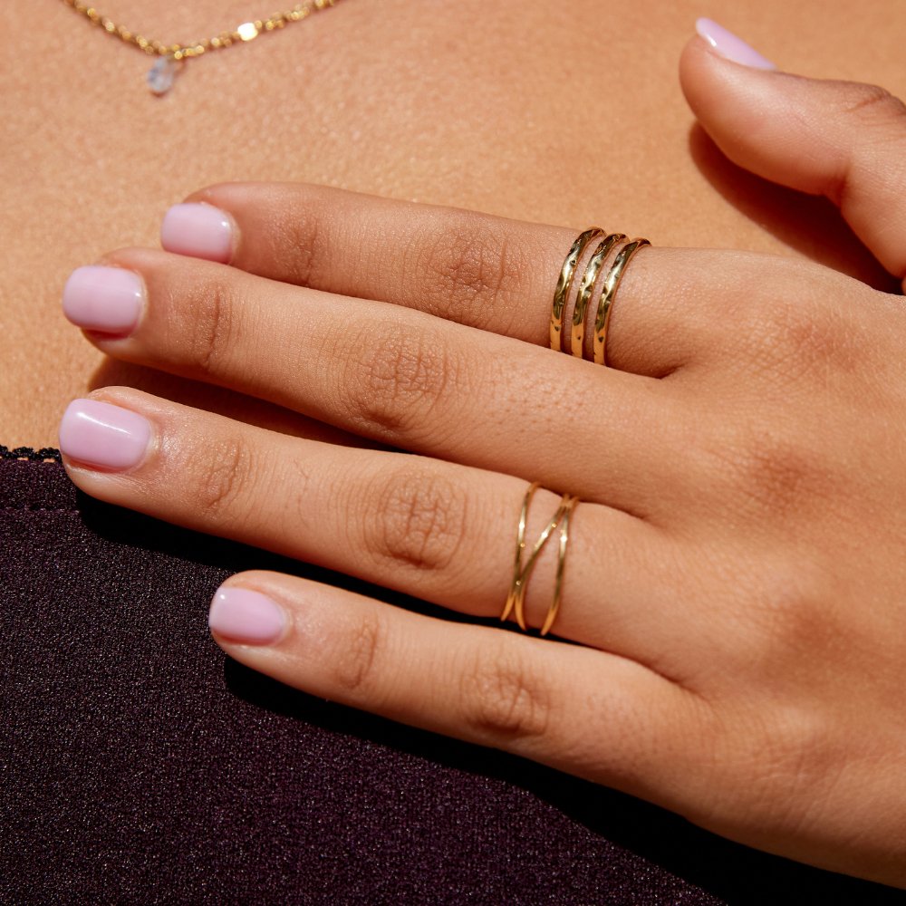 Ohio Stacked Multi-Band Ring in Gold-Tone