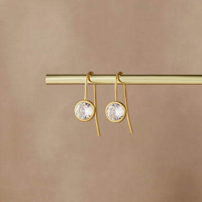 Olivia Slender Single Crystal Drop Earrings