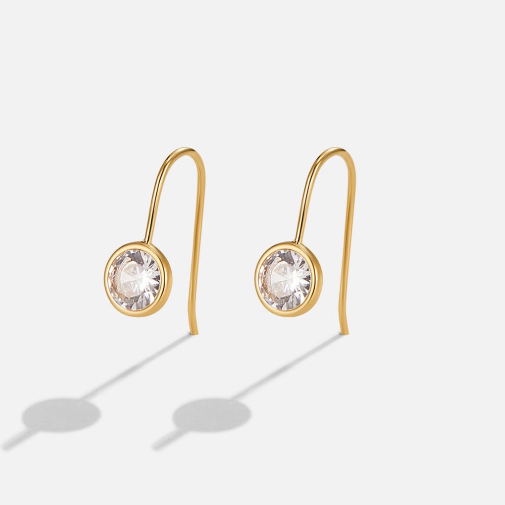 Olivia Slender Single Crystal Drop Earrings