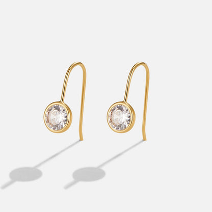 Olivia Slender Single Crystal Drop Earrings
