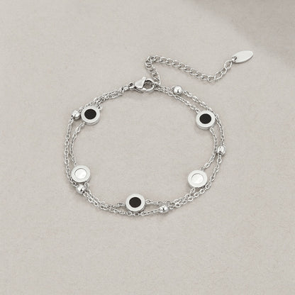 Monochrome Stone Silver-Tone Bracelet