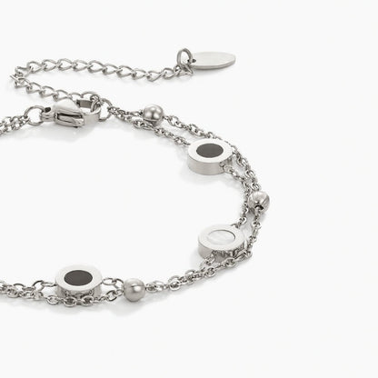 Monochrome Stone Silver-Tone Bracelet