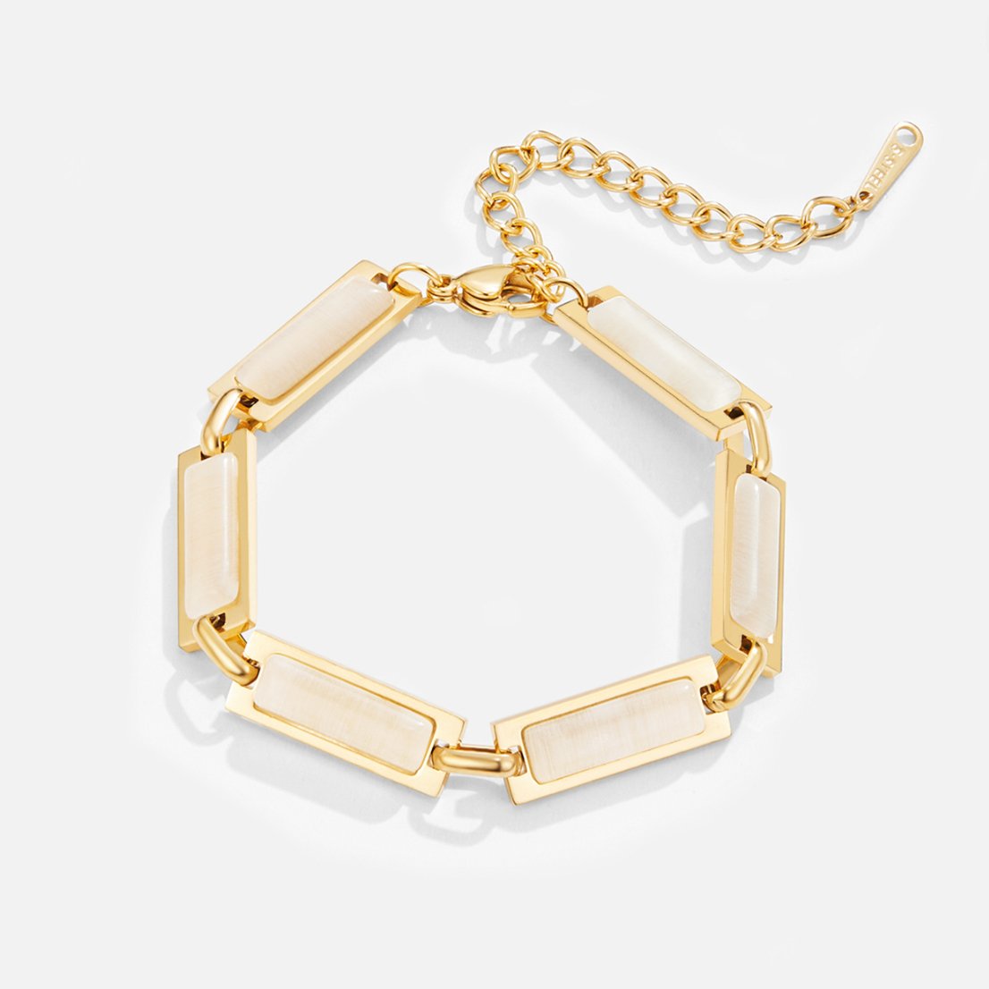 Milky Baguette Stone Gold-Tone Bracelet