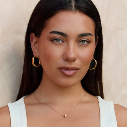 Orelia Rounded Gold-Tone Hoop Earrings