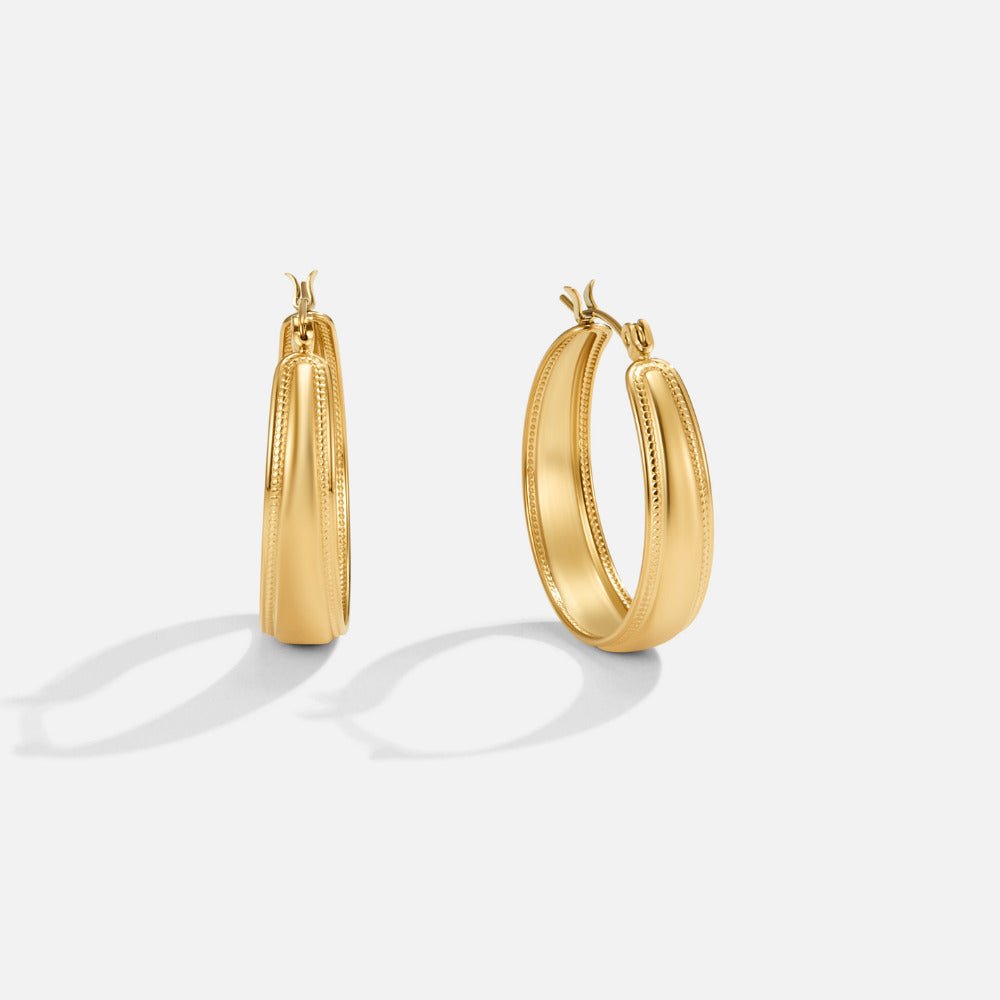 Orelia Rounded Gold-Tone Hoop Earrings