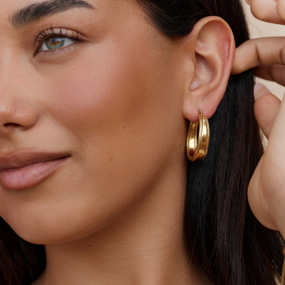 Orelia Rounded Gold-Tone Hoop Earrings