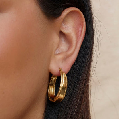 Orelia Rounded Gold-Tone Hoop Earrings