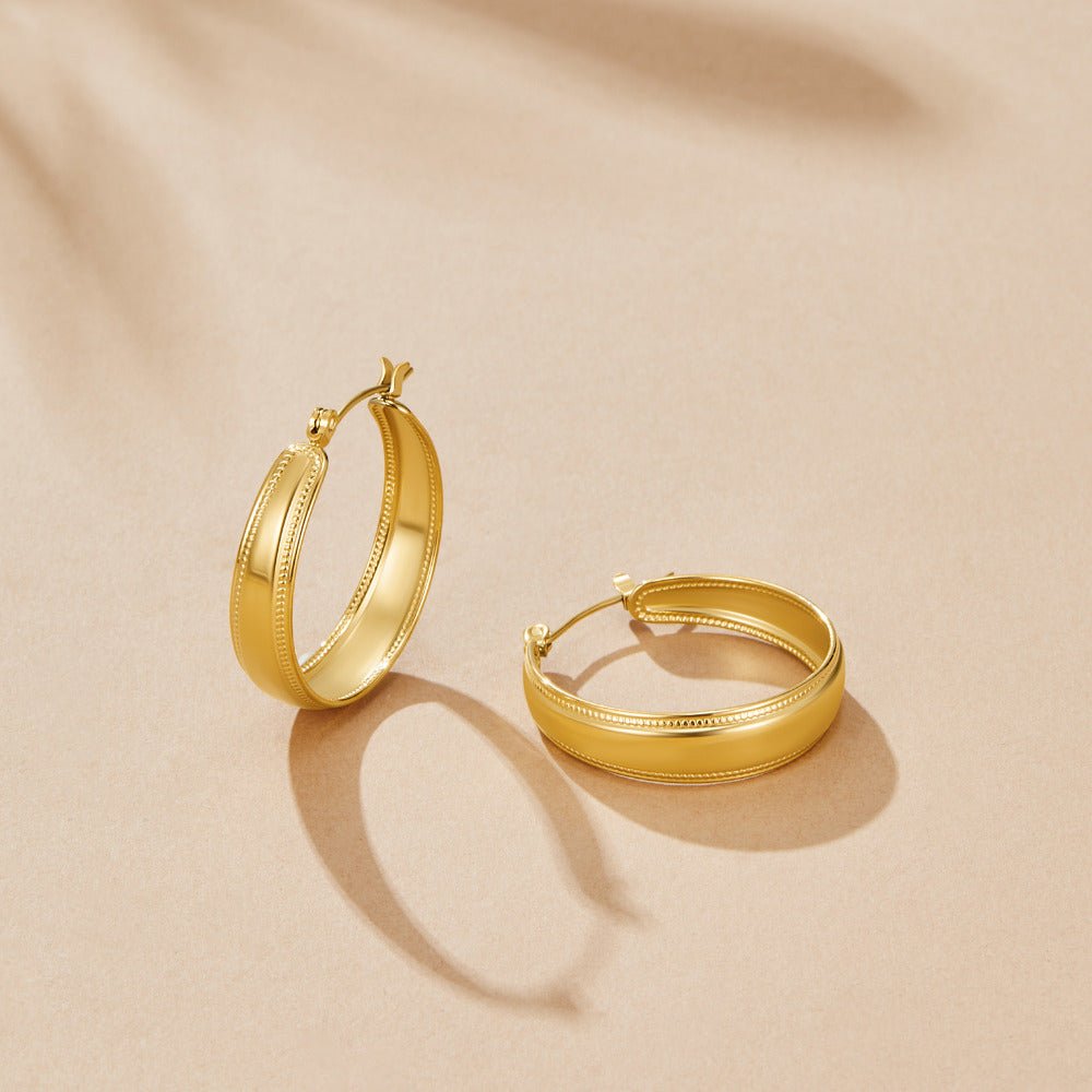 Orelia Rounded Gold-Tone Hoop Earrings