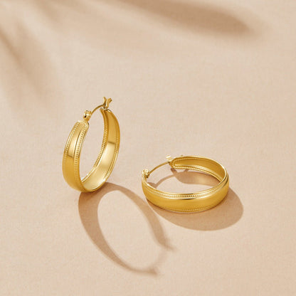 Orelia Rounded Gold-Tone Hoop Earrings