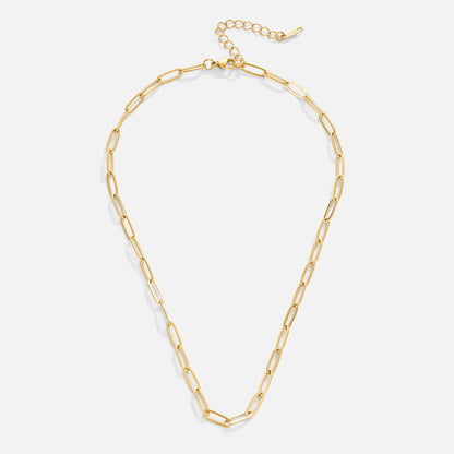 Elongated Link Gold-Tone Chain Necklace